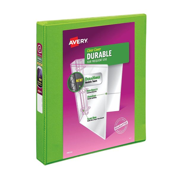 Avery Durable View 3 Ring Binder,1 Inch Slant Rings,1 Green Binder