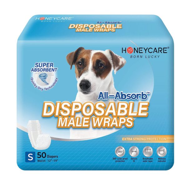 All-Absorb A26 Male Dog Wrap, 50 Count, Small