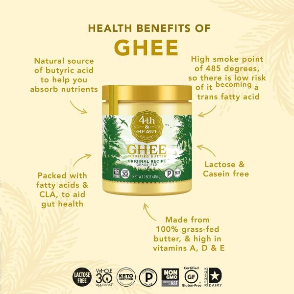 4th & Heart Original Grass-Fed Ghee, 16 Ounce