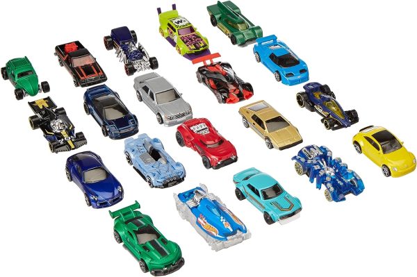 Hot Wheels Set of 20 Toy Cars & Trucks in 1:64 Scale